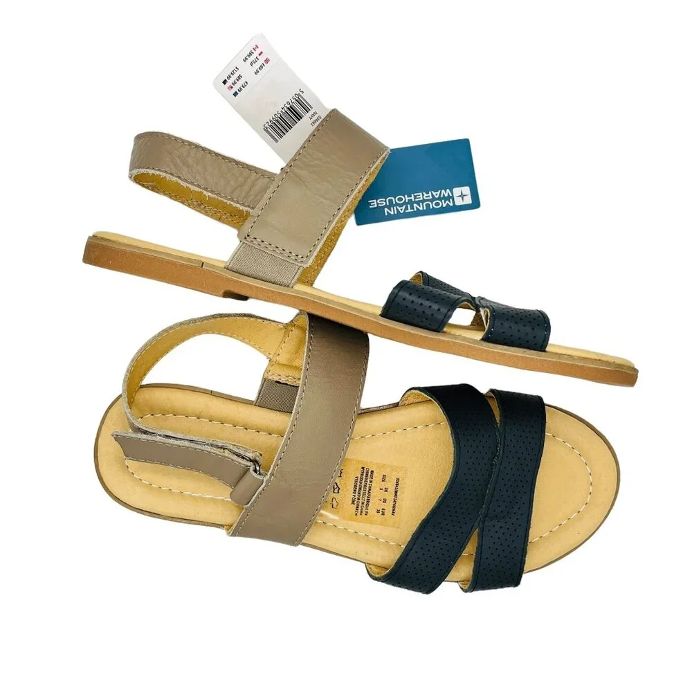 Mountain Warehouse Leather Sandals Womans‎ 7 NEW Coastal Normcore Colorblock